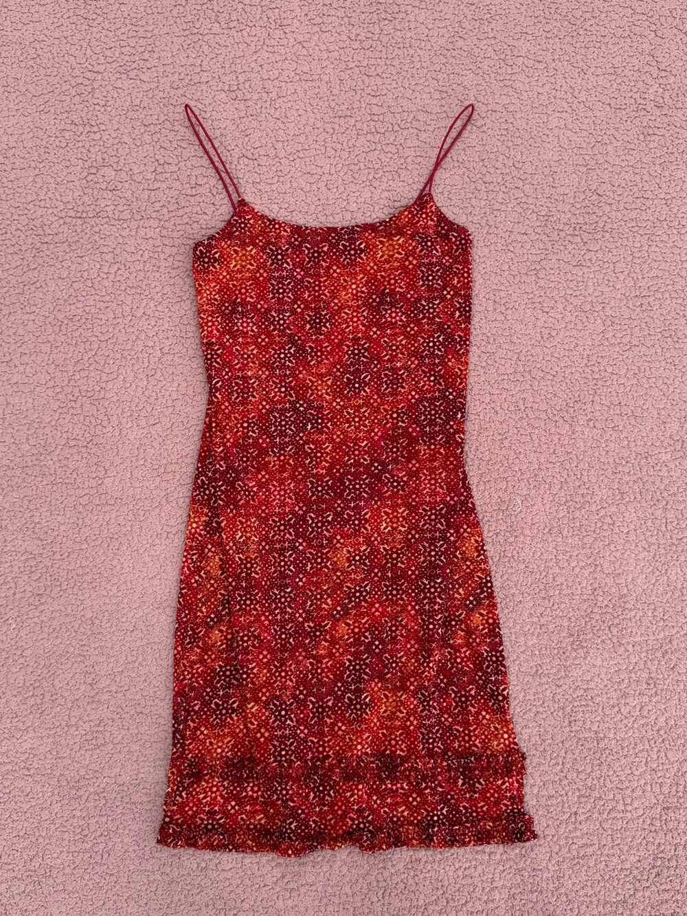 Byer California Red Spaghetti Strap Mini Dress